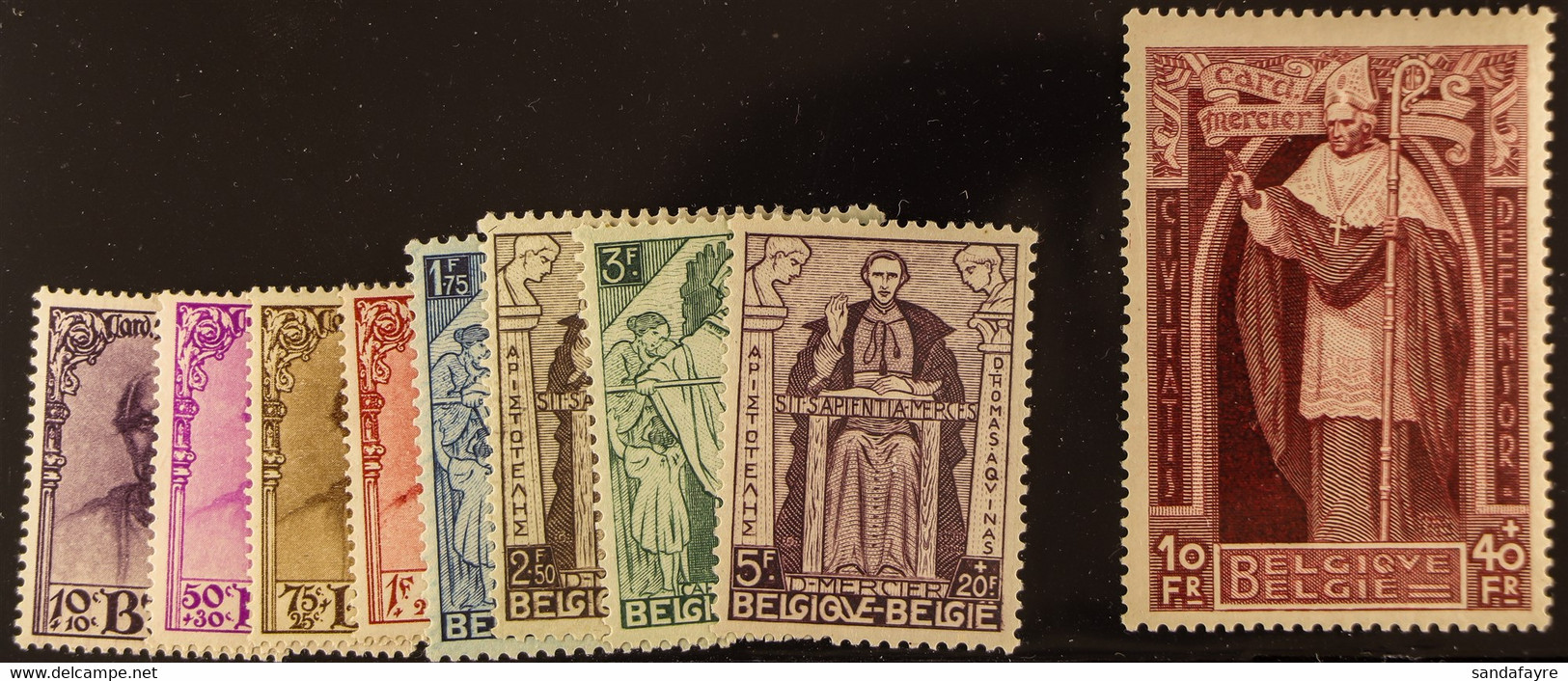 1932 Cardinal Mercer Memorial Fund Complete Set, Cob 342/350, SG 609/617, Never Hinged Mint. (9 Stamps) - Sonstige & Ohne Zuordnung