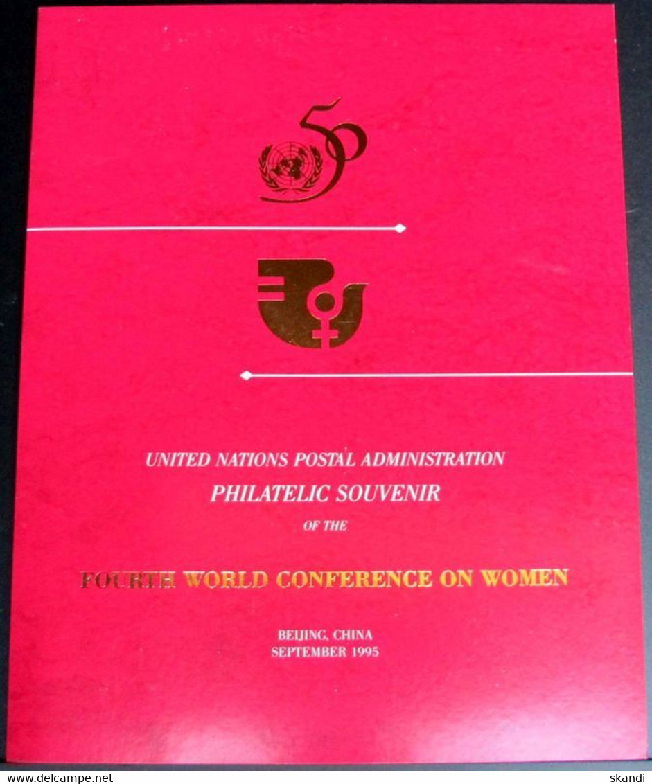 UNO NEW YORK 1995 Souvenir Folder - Philatelic Souvenir Of The Conference Of Women 1995 Beijing China - Lettres & Documents