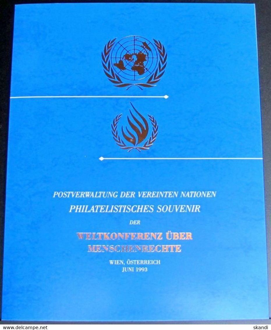 UNO WIEN 1993 Souvenir Folder - Philatelistisches Souvenir Der Weltkonferenz über Menschenrechte 1993 Wien Österreich - Brieven En Documenten