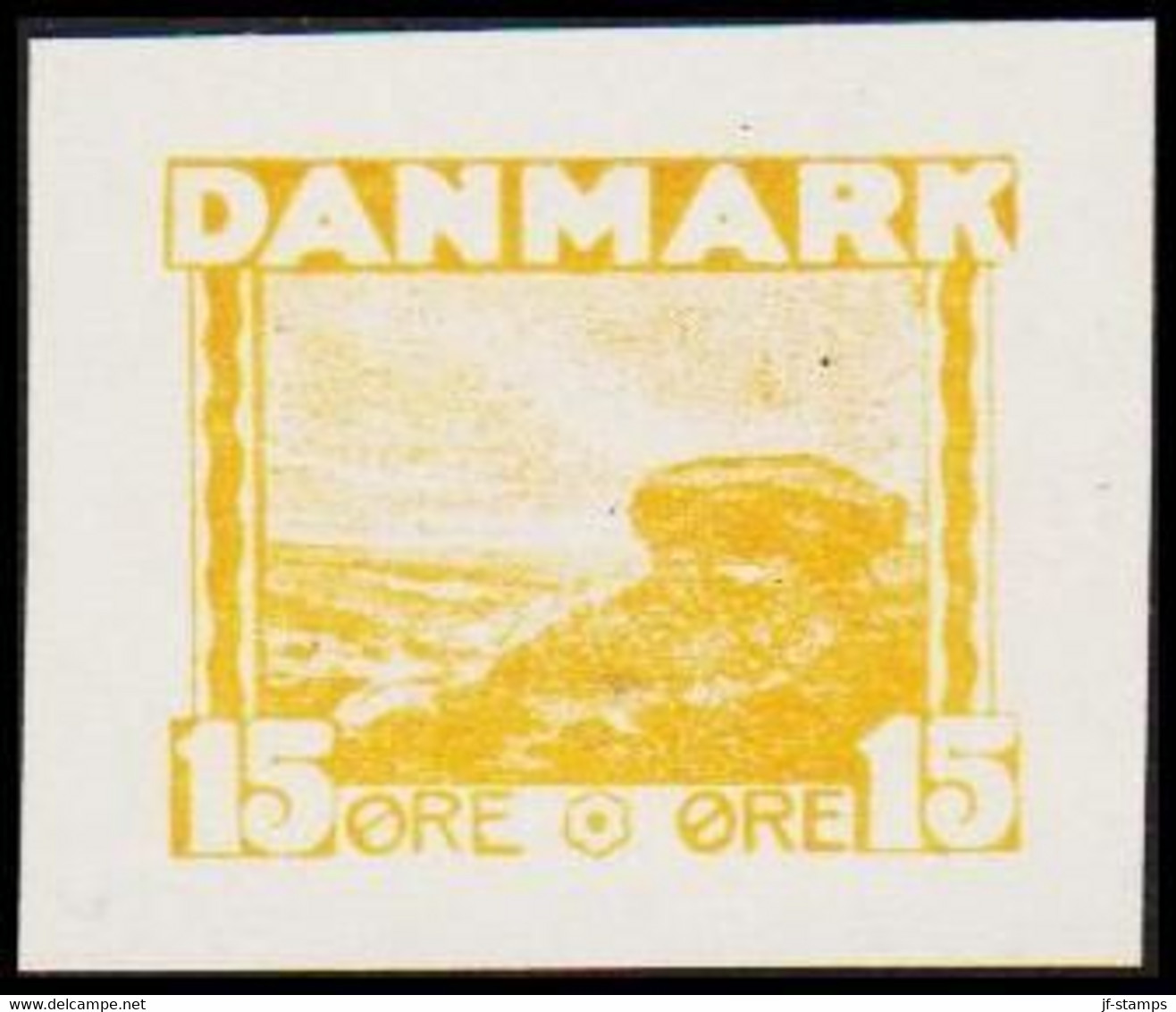 1930. DANMARK. Essay. Gravhøj - Stendysse. 15 øre. - JF525184 - Proofs & Reprints