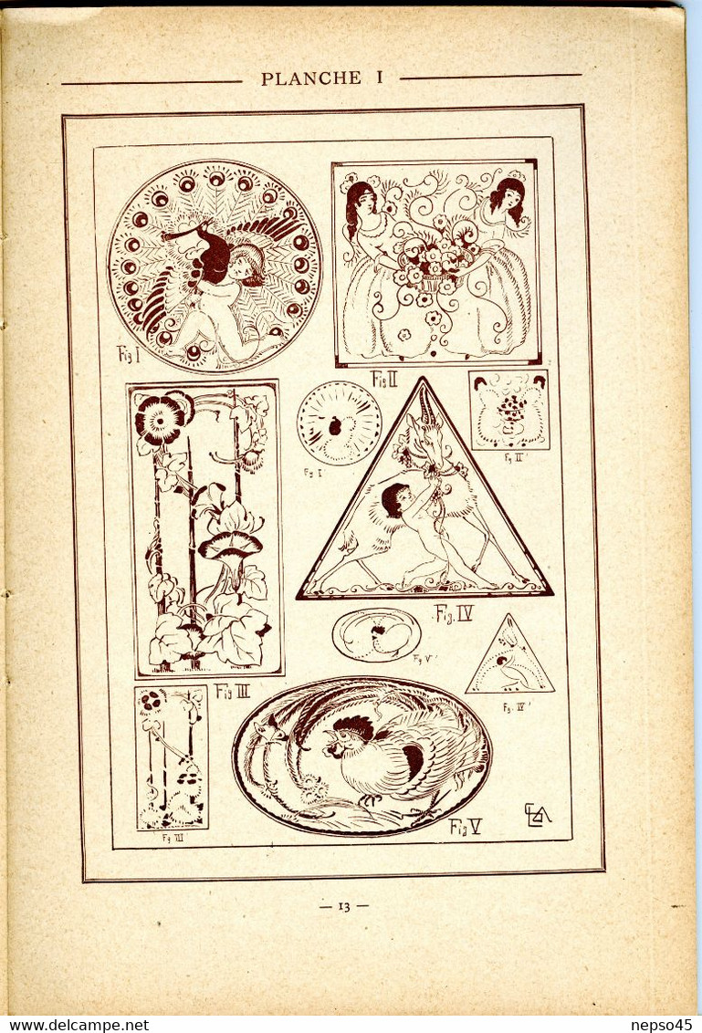 Art Déco.adaptation Décor à Forme.Art Industriel.Henri Mayeux Professeur D'art Décoratif Ecole Nationale Des Beaux-Arts. - Art Nouveau / Art Déco