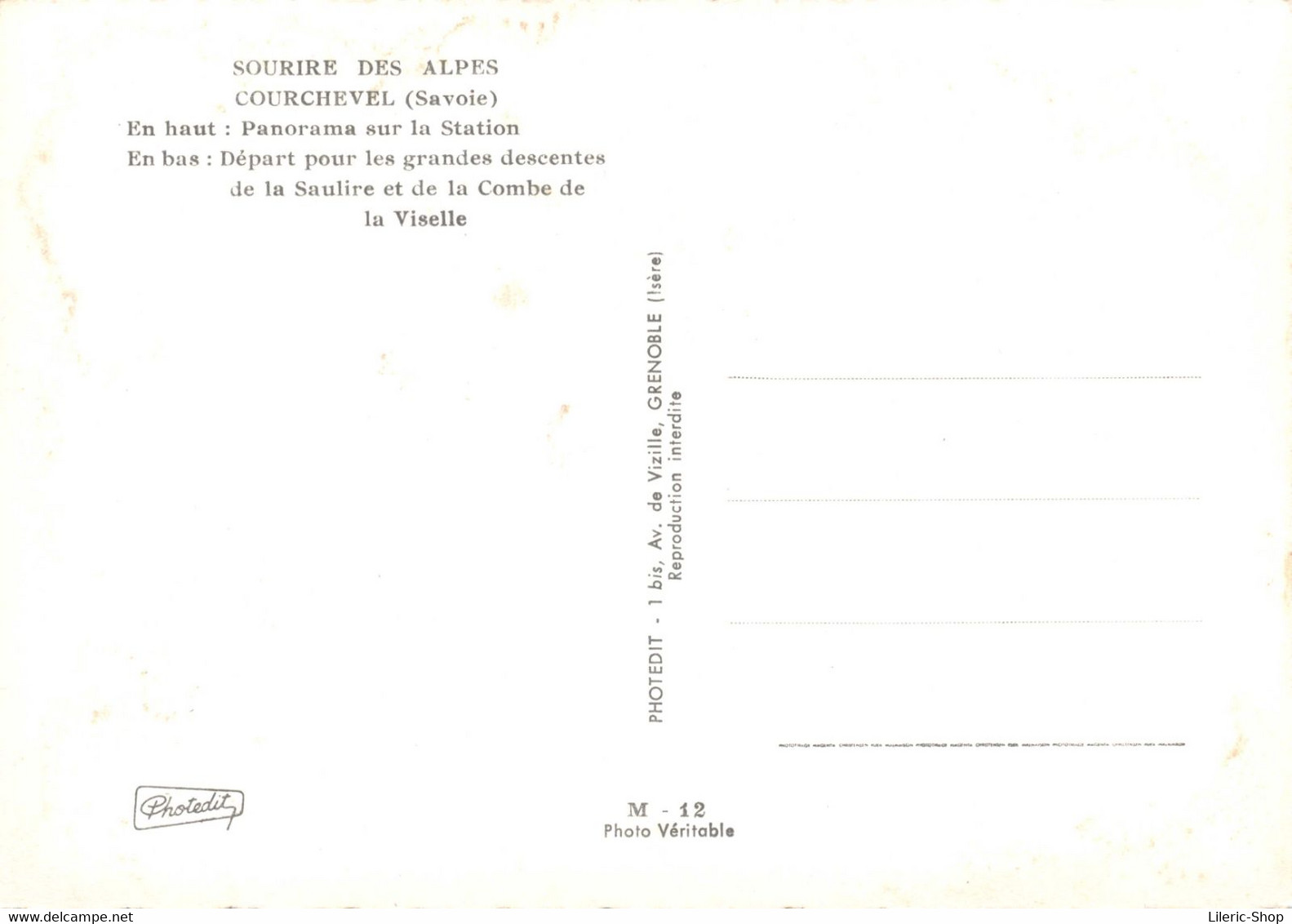 [73] COURCHEVEL La Station - Départ Pour Les Grandes Descentes De La Saluire Et De La Combe De La Viselle CPSM ±1960 ♦♦♦ - Courchevel