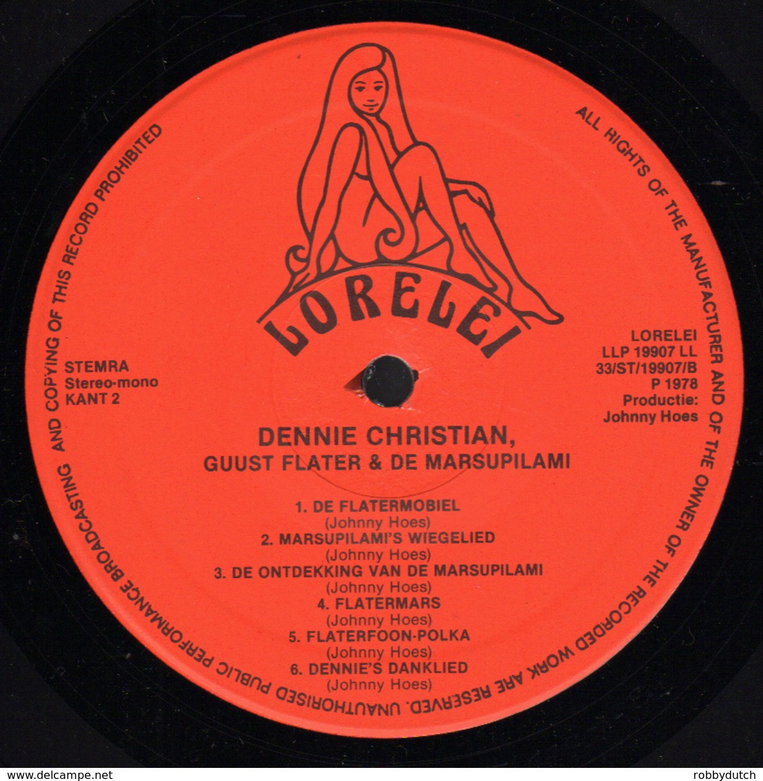 * LP * DENNIE CHRISTIAN - GUUST FLATER EN DE MARSUPILAMI (Holland 1978 EX-) - Bambini