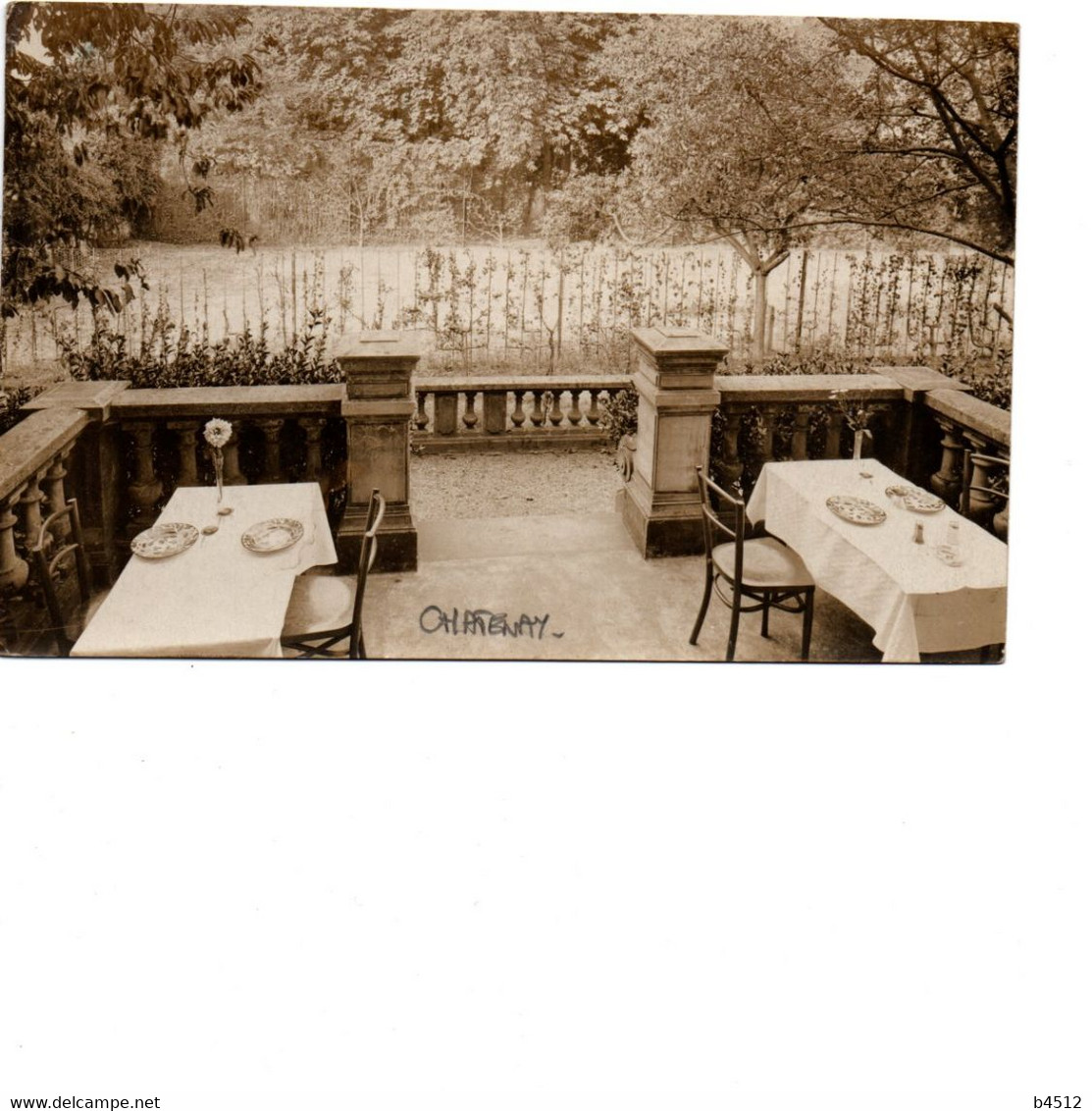 92 CHATENAY MALABRY Carte Photo Essai De Tirage La Potinière Terrasse Et Vue Sur Le Tennis - Chatenay Malabry