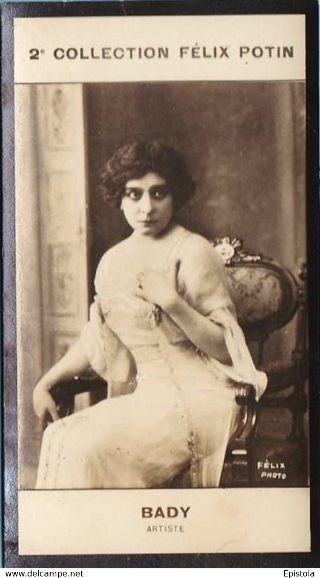 ► Berthe BADY - Actrice FRANCO-BELGE   " Assise" RARE  Collection Photo Bromure Felix POTIN 1908 - Félix Potin