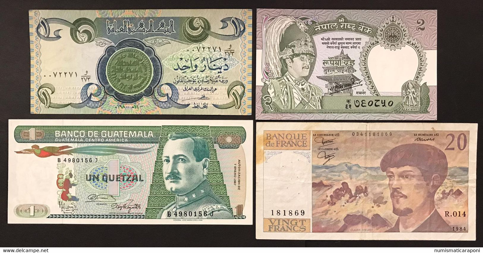Francia France Nepal Guatemala Iraq 4 Banonote 4 Notes Lotto 899 - 100 F 1939-1942 ''Sully''