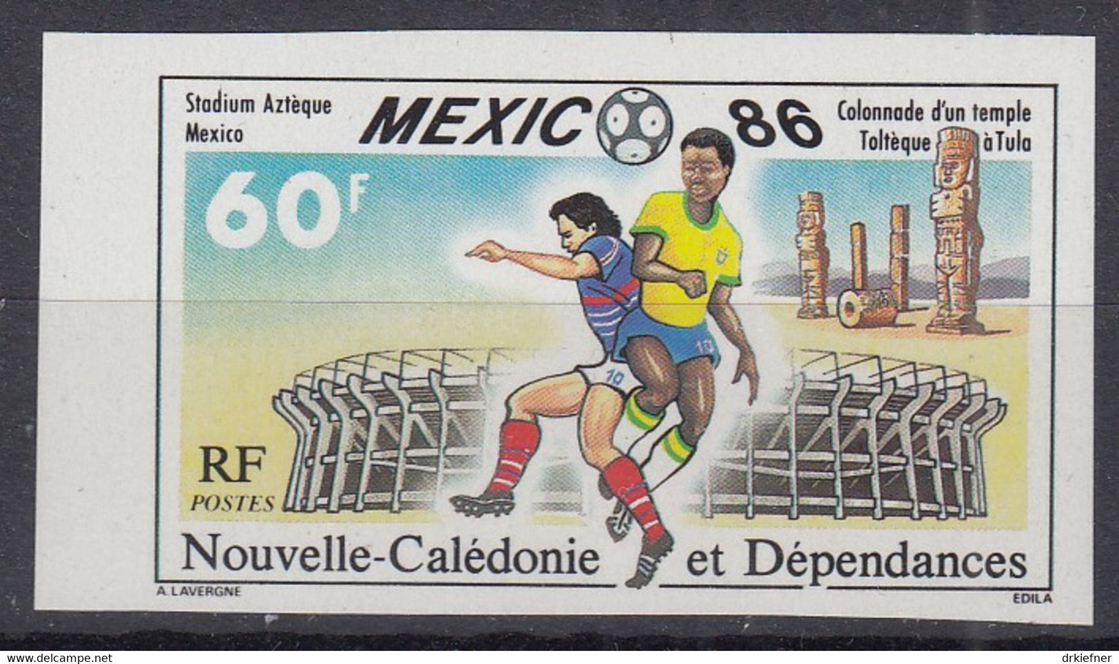 NEUKALEDONIEN  781, Postfrisch **, Geschnitten, Fußball-Weltmeisterschaft, Mexiko, 1986 - Nuevos