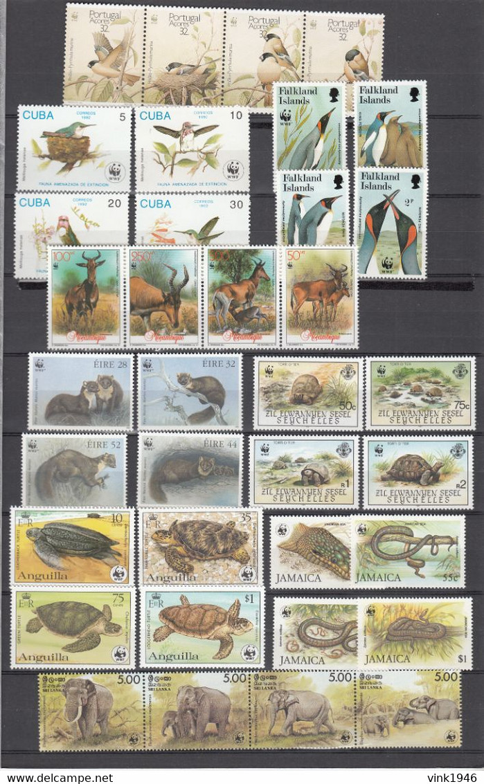 WWF, HUGE Collection,birds,elephants,crocodyles,fish,whales,dolpins,monkeys,snakes,32 ScansMNH/Postfris(C760) - Lots & Serien