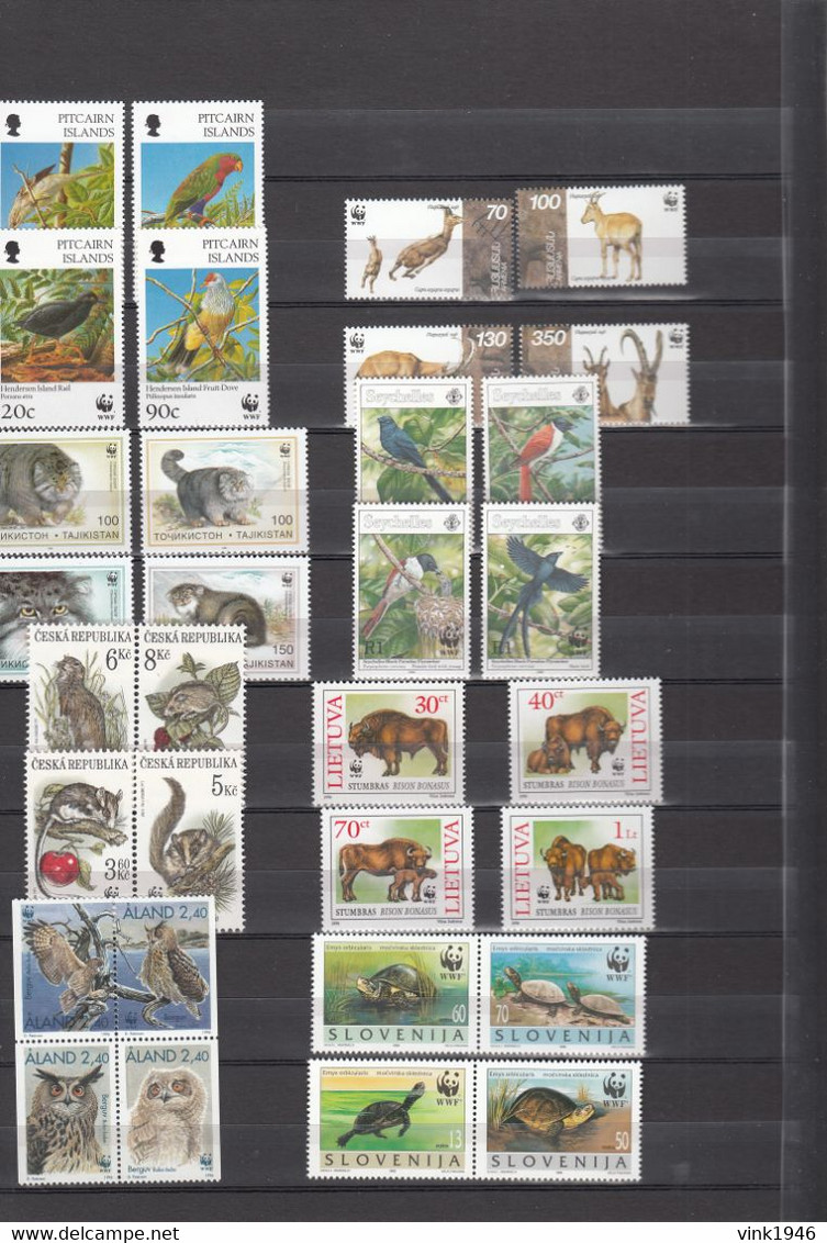 WWF, HUGE collection,birds,elephants,crocodyles,fish,whales,dolpins,monkeys,snakes,32 scansMNH/Postfris(C760)