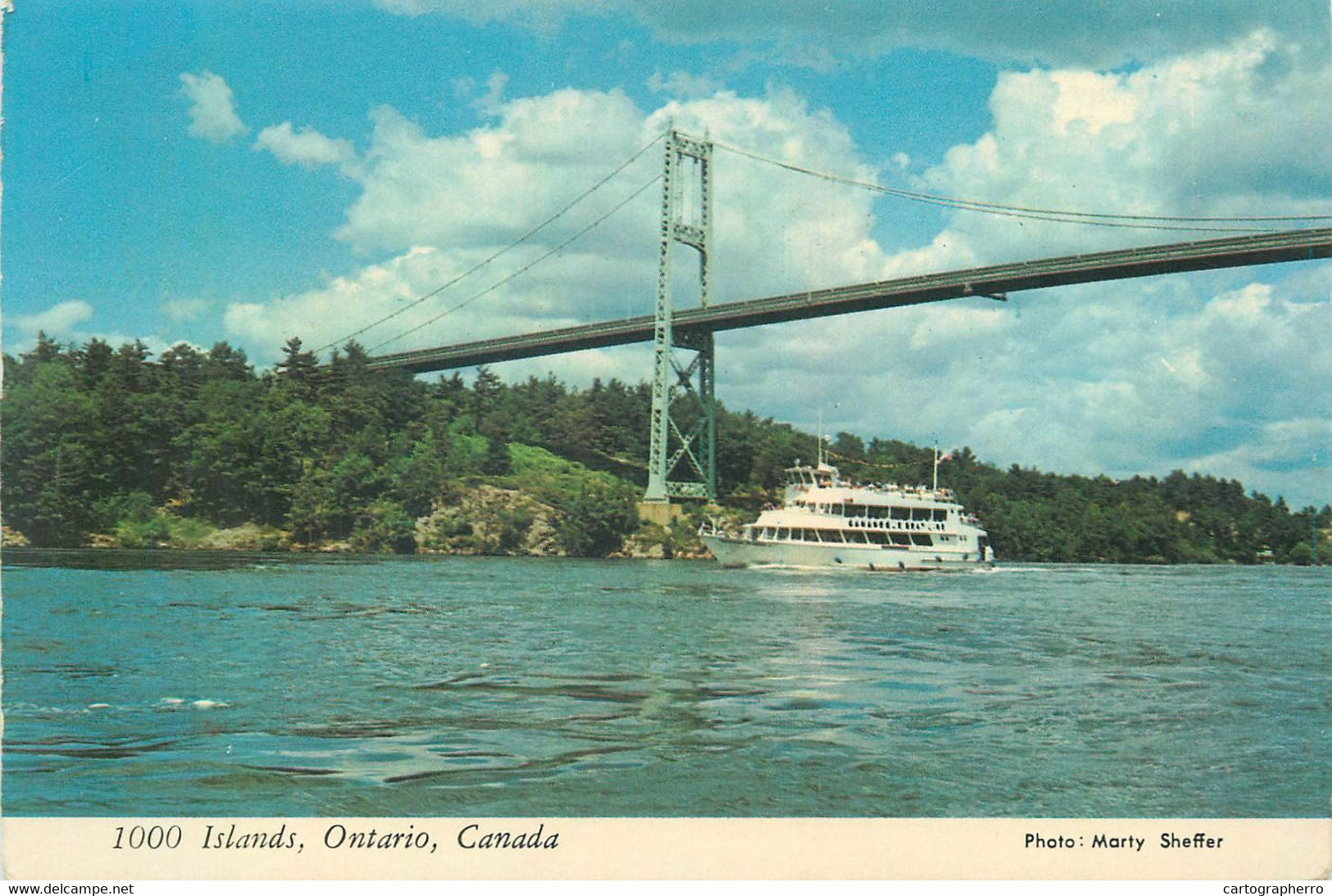 Postcard Canada 1000 Islands Sailing Vessel Bridge View - Thousand Islands
