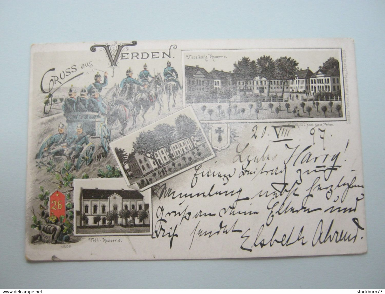 VERDEN , Kaserne ,   Schöne Karte  Um 1897 - Verden