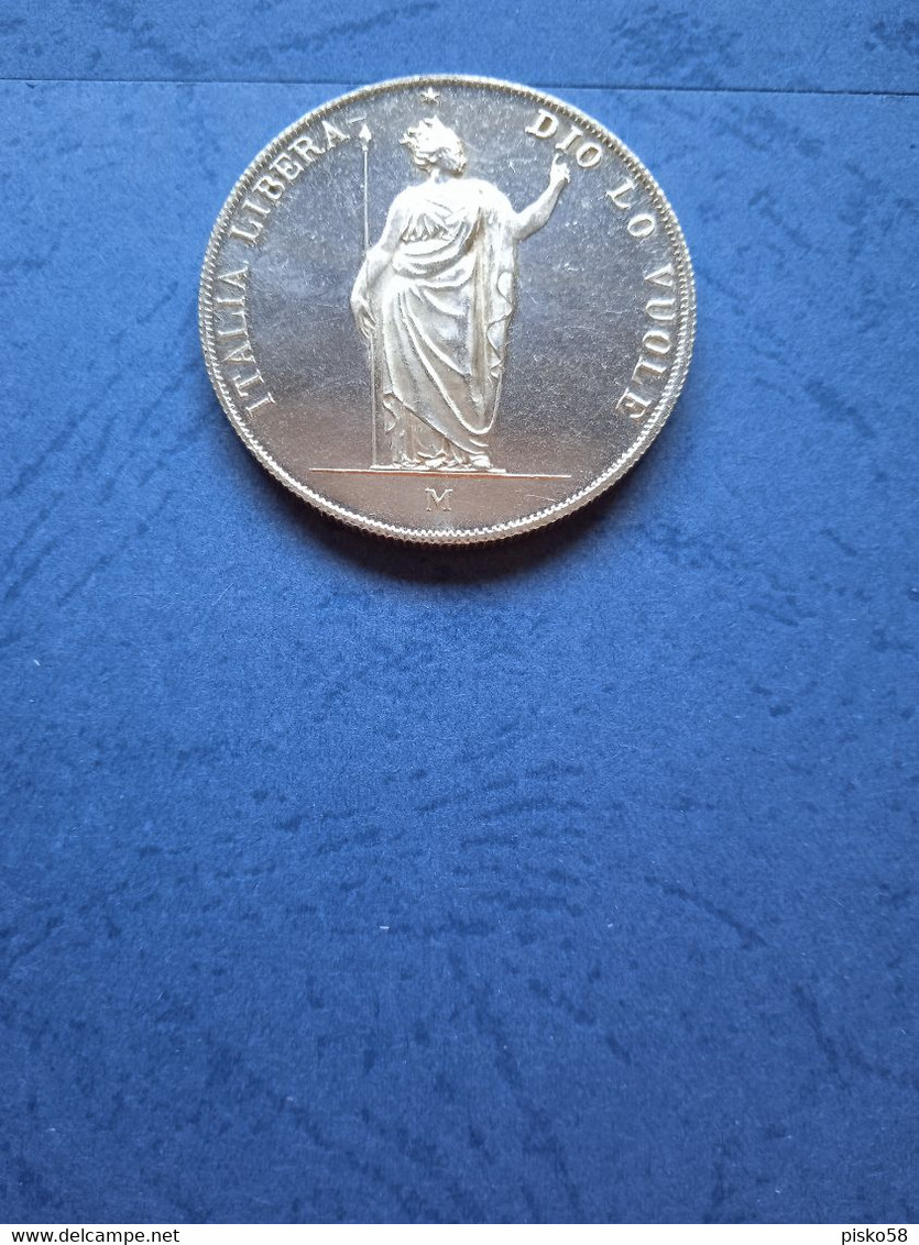 ITALIA LIBERA DIO LO VUOLE-5 LIRE -1848-RIPRODUZIONE-COPIA - Lombardien-Venezia