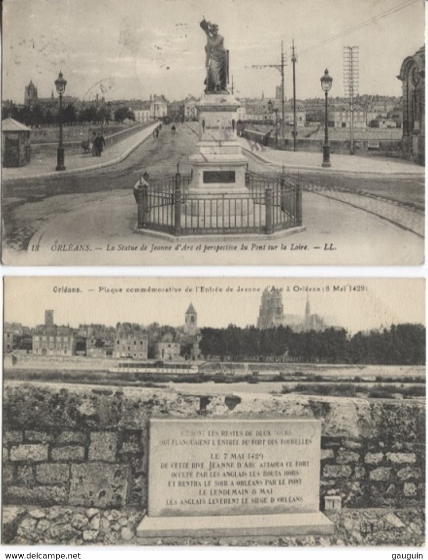CPA - ORLEANS - JEANNE D'ARC - Statue Et Plaque Commémorative ... LOT 2 CP - Histoire