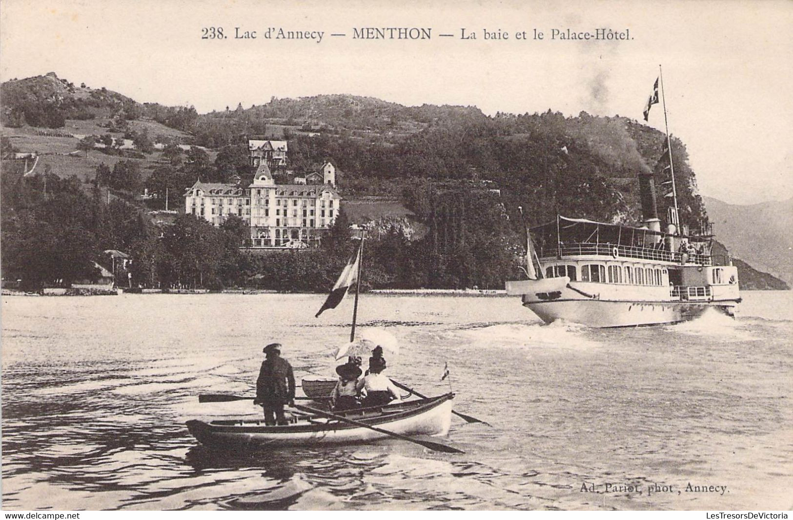 CPA - MENTHON - Lac D'Annecy - La Baie Et Le Palace Hôtel - Parier Annecy - Barque - Bateau - Sonstige & Ohne Zuordnung