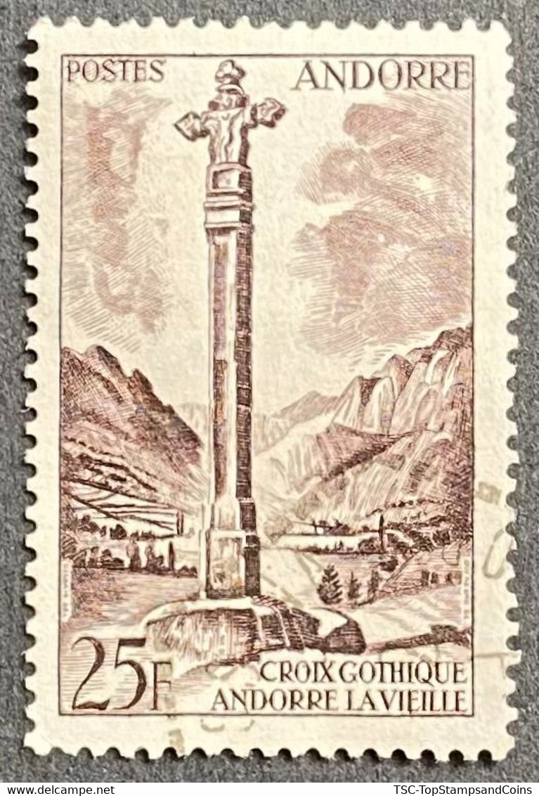 ADFR0149U - Paysages De La Principauté - 25 F Used Stamp - French Andorra - 1955 - Usados