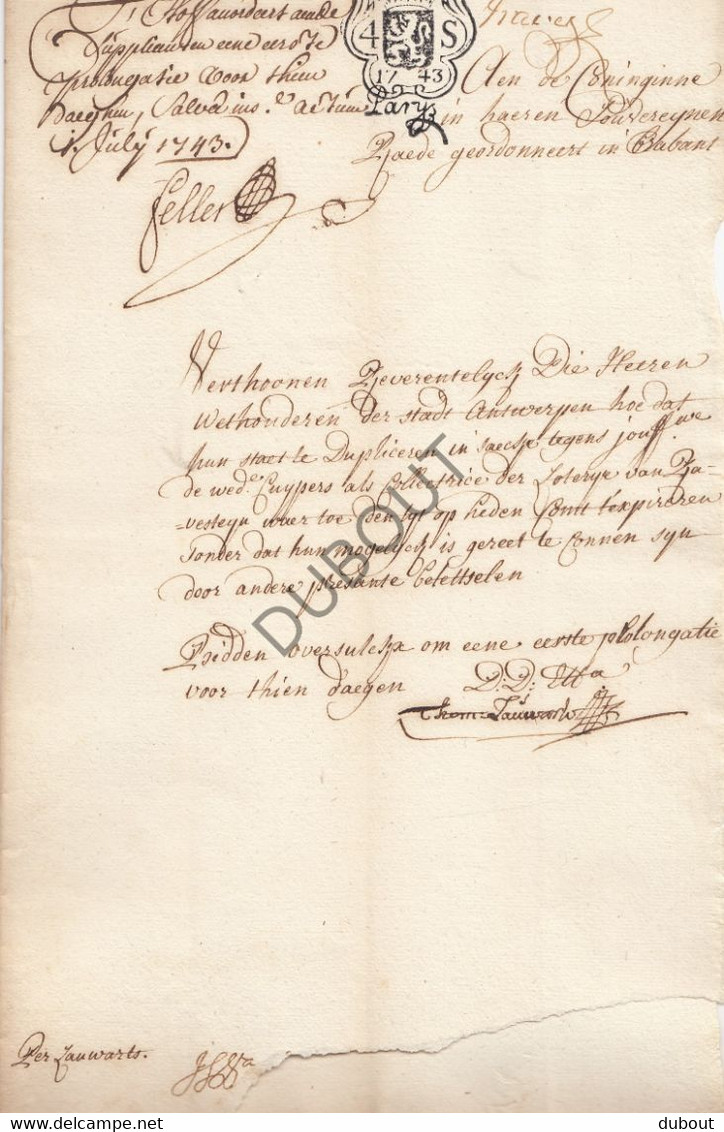 Brussel/Antwerpen/Ravenstein - Loterij/Loterie - Dossier Proces Ravensteinse Loterij ±1740 - 1743 (V1841) - Manuscritos