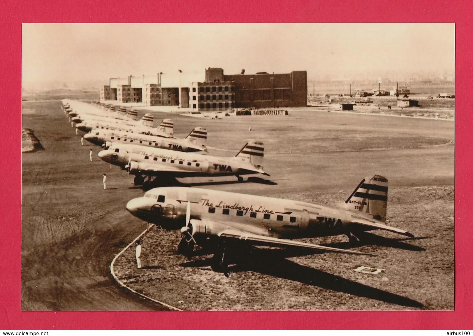 BELLE PHOTO REPRODUCTION AVION PLANE FLUGZEUG - TWA DOUGLAS DC3 THE LINDBERGH LINE - DC 3 - Aviazione