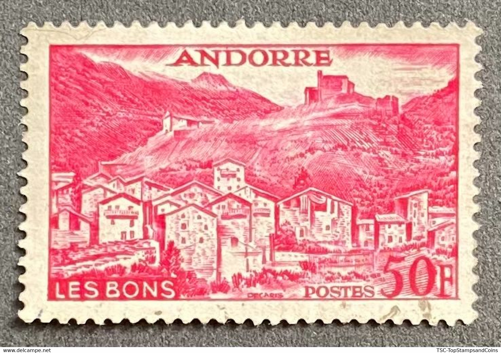 ADFR0152U - Paysages De La Principauté - 50 F Used Stamp - French Andorra - 1955 - Gebruikt