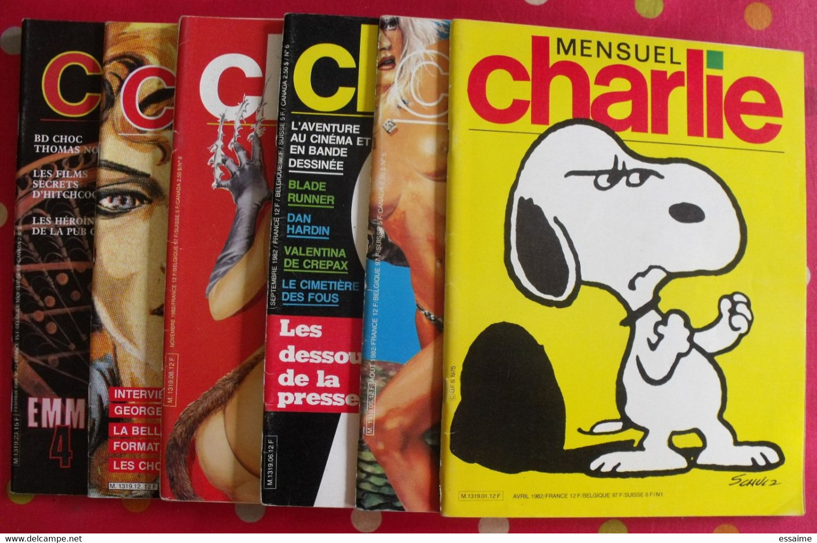 Lot De 13 Revues Du Magazine Charlie-mensuel De 1982-1984 - Otros & Sin Clasificación