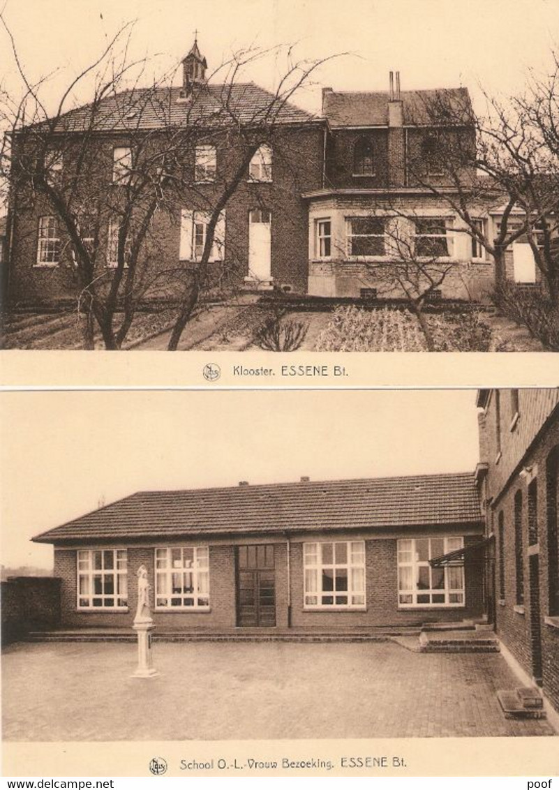 Essene ( Affligem ) : School En Klooster ---- 2 Kaarten - Affligem