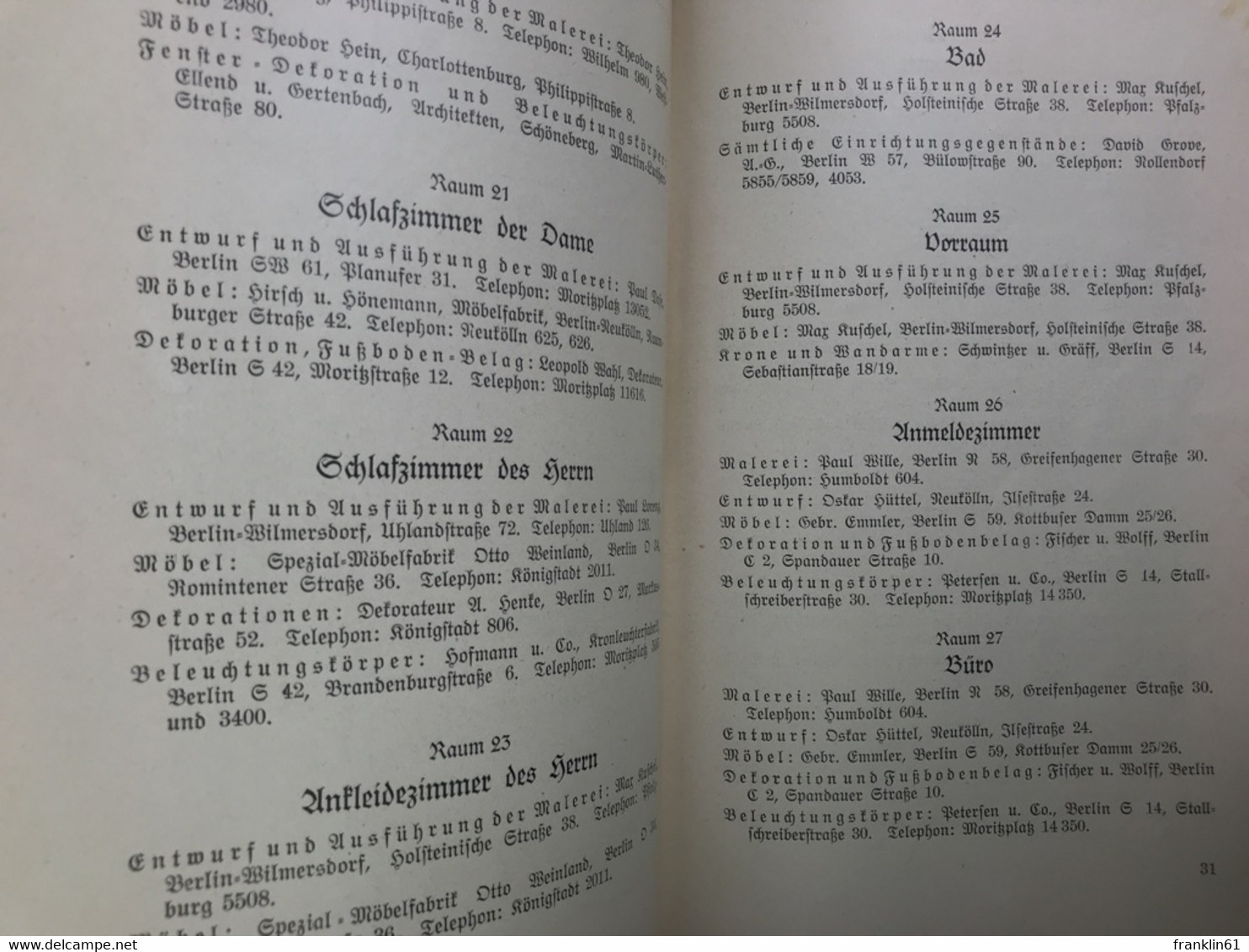 Führer durch die Ausstellung bemalter Wohnräume Farbe und Raum, Berlin 1925 mit Lageplänen und Skizzen.