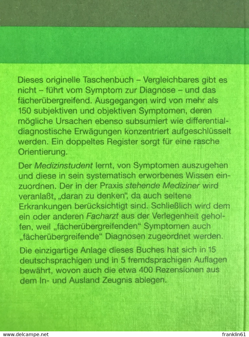 Kleines Diagnostikon : Differentialdiagnose Klinischer Symptome. - Health & Medecine
