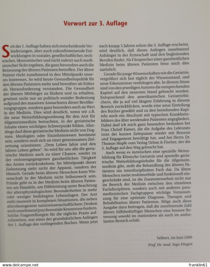 Der ältere Patient. Problemorientierte Diagnostik Und Therapie. Mit 94 Abbildungen Und 312 Tabellen. - Health & Medecine