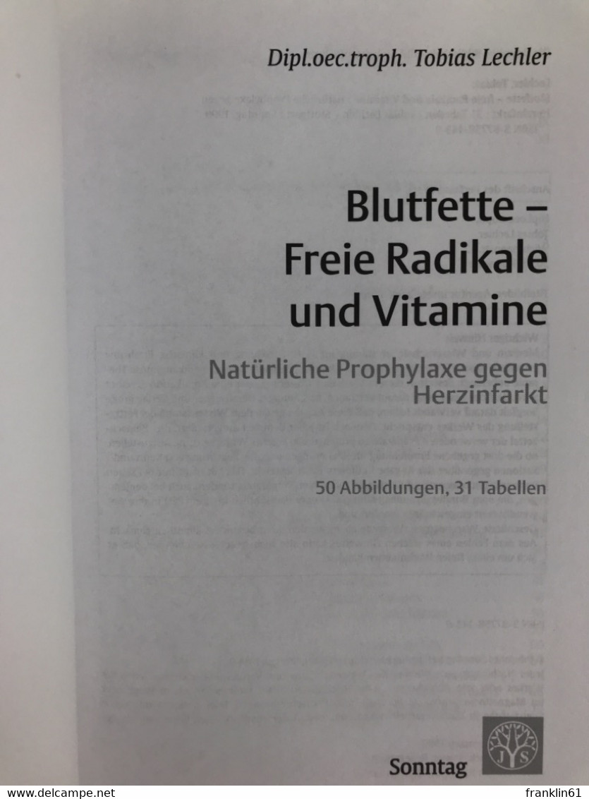 Blutfette - Freie Radikale Und Vitamine : - Gezondheid & Medicijnen