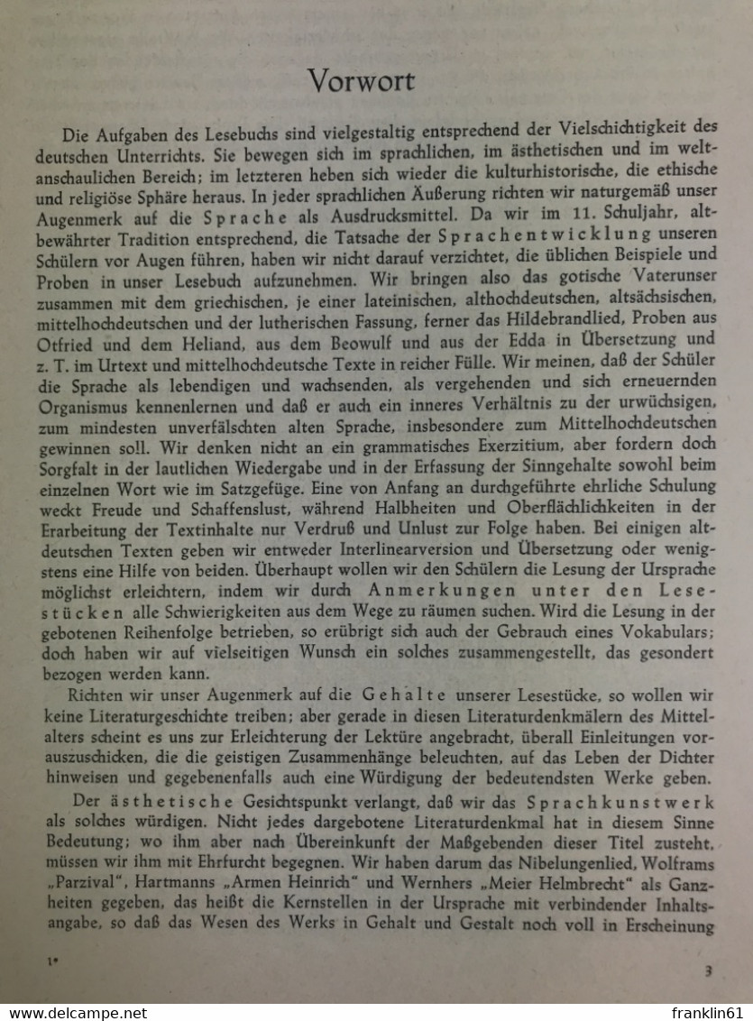 Die Silberfracht; Teil: [11] = Obersekunda., Sprachdenkmäler Des Mittelalters : - School Books