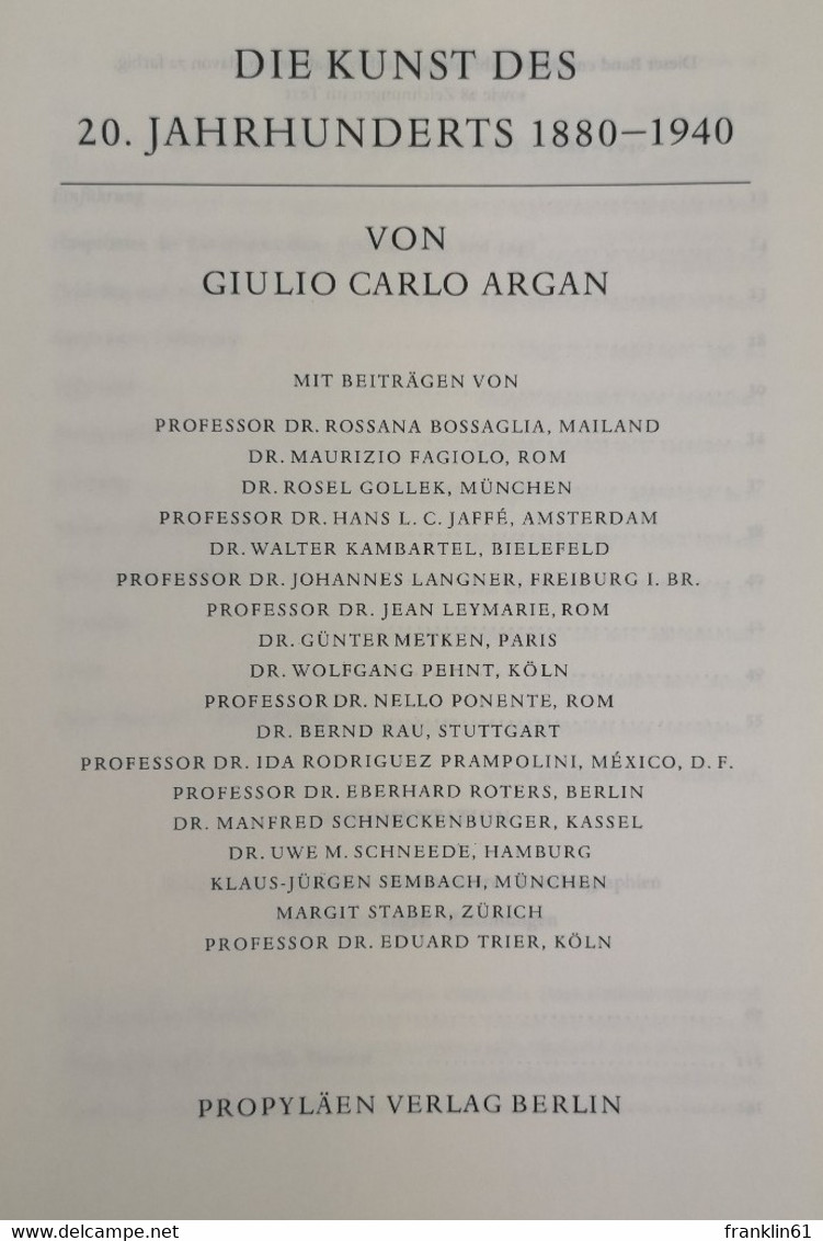 Propyläen-Kunstgeschichte. Die Kunst Des 20. Jahrhunderts. 1880-1940. - Lessico