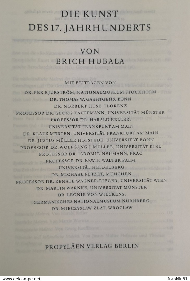 Propyläen-Kunstgeschichte.  Die Kunst Des 17. Jahrhunderts. - Lexika