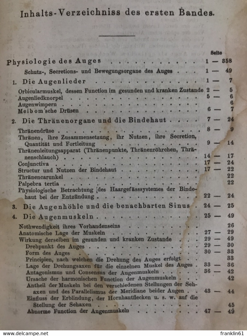 Lehrbuch Der Ophtalmologie. 1. Band (von 2). - Gezondheid & Medicijnen