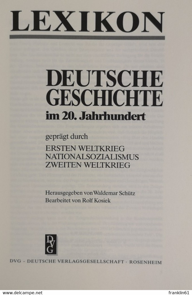 Lexikon. Deutsche Geschichte Im 20.Jahrhundert - Lessico