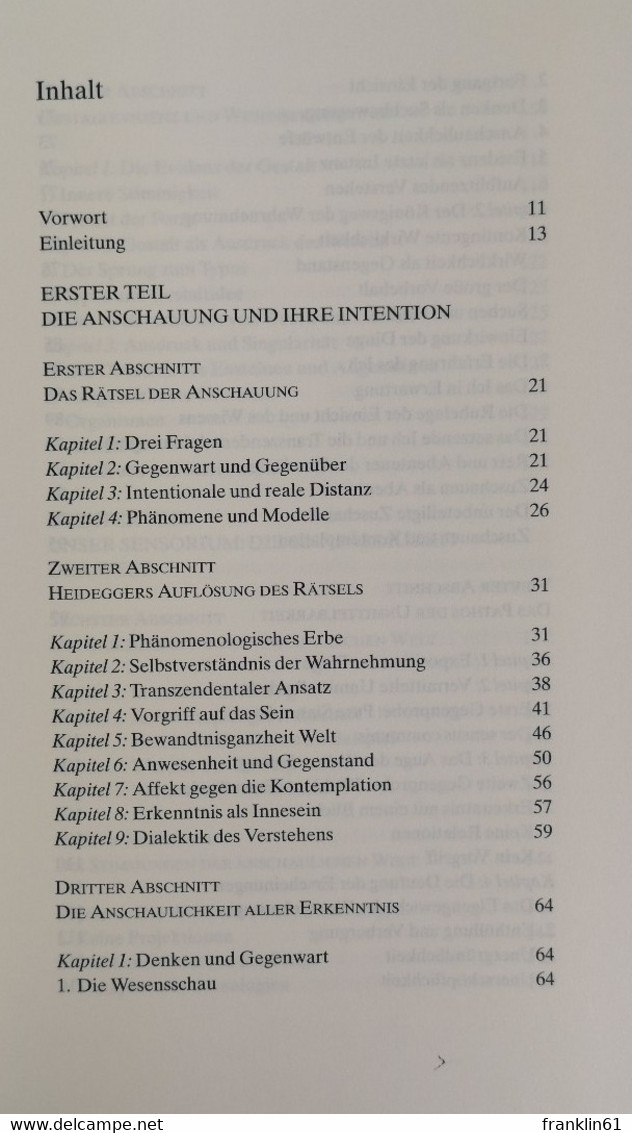 Der Weg Der Anschauung. Landschaft Zwischen Ästhetik Und Metaphysik. - Philosophy