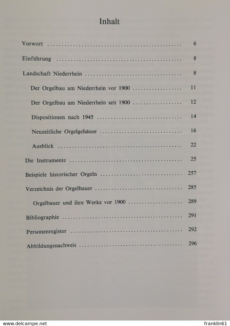 Neuzeitliche Orgeln Am Niederrhein. Mit Beispielen Historischen Orgeln Im Anhang. - Musique