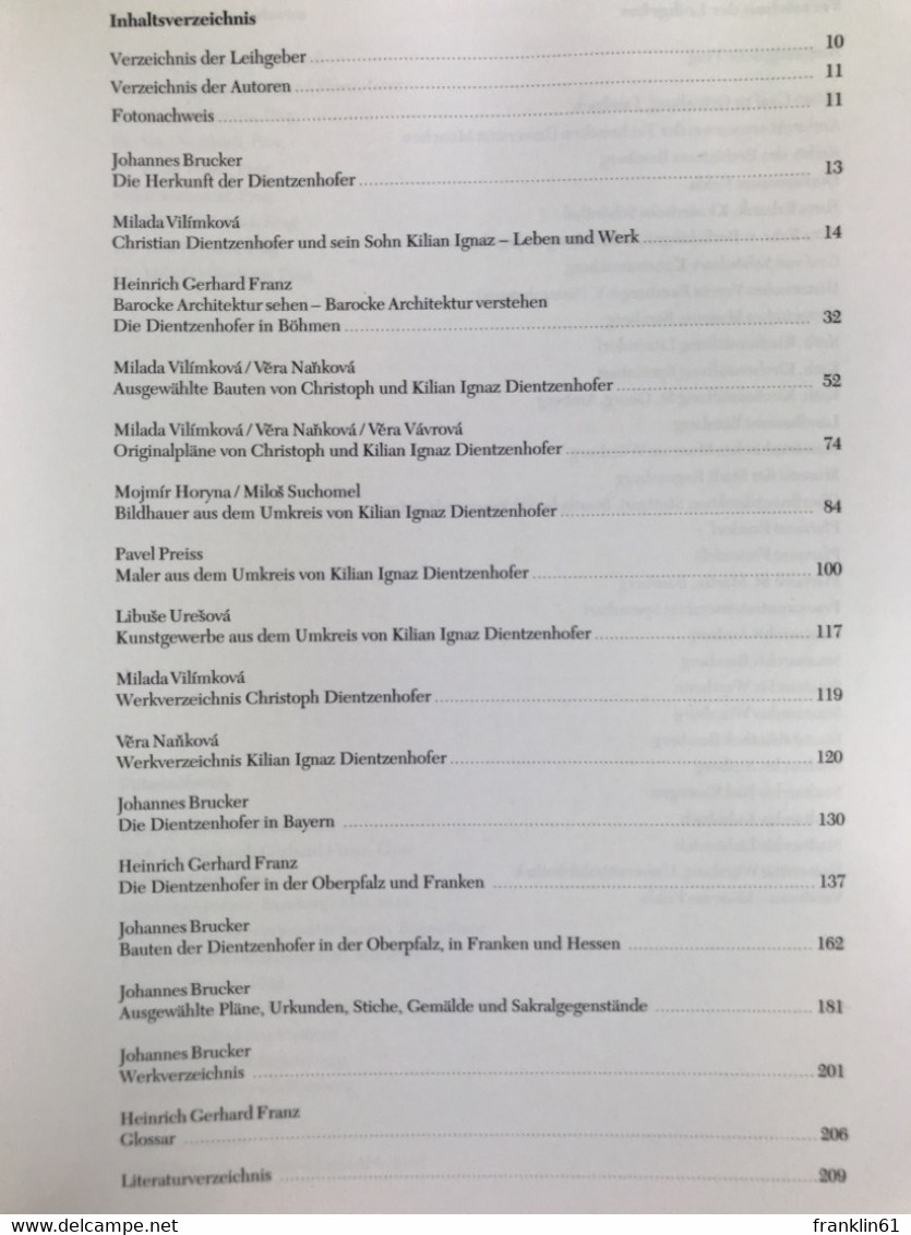 Die Dientzenhofer : Barocke Baukunst In Bayern Und Böhmen ; Eine Ausstellung Der Stadt Rosenheim In Zusammenar - Architektur