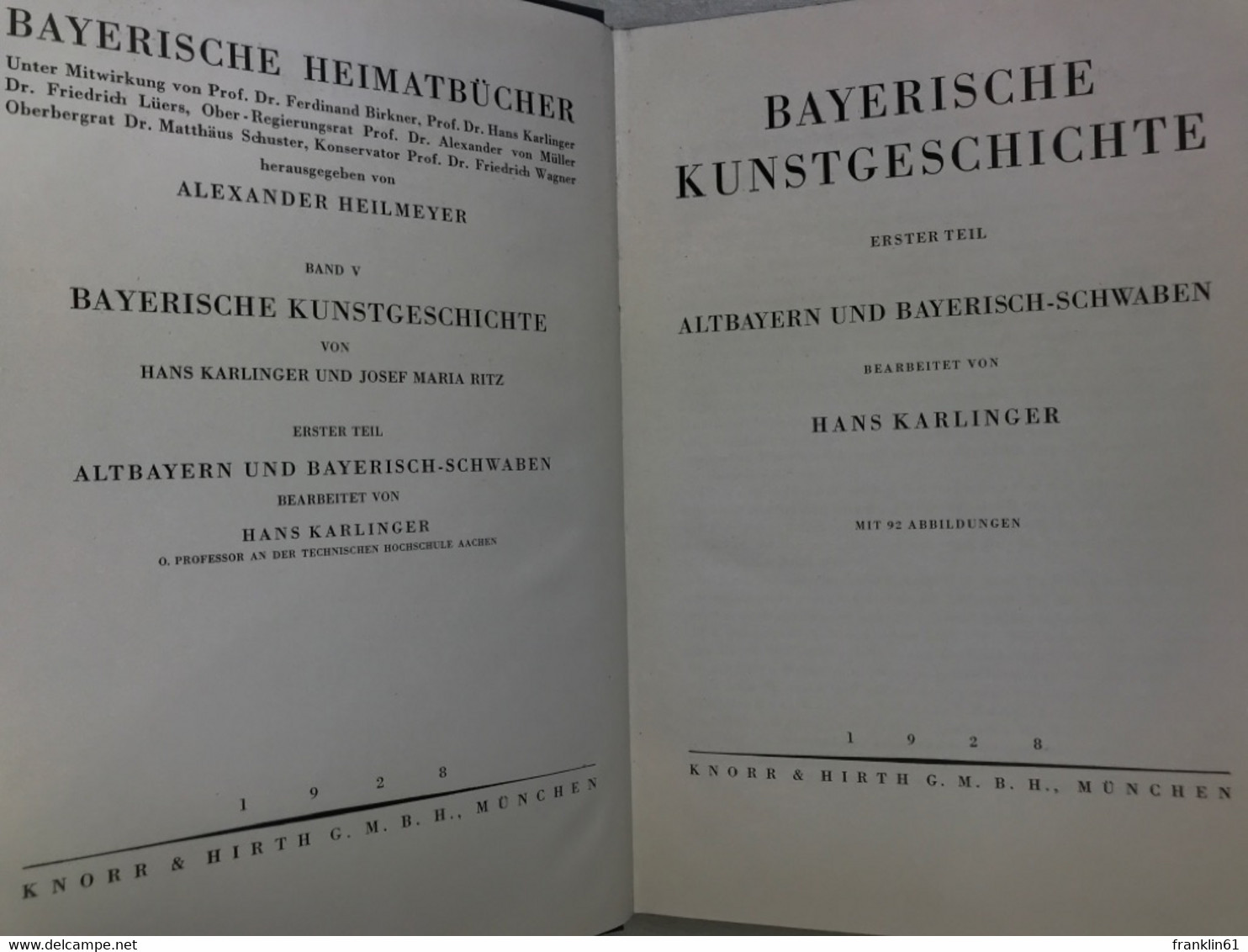 Bayerische Kunstgeschichte; 1.Teil., Altbayern U. Bayerisch-Schwaben. - Architektur