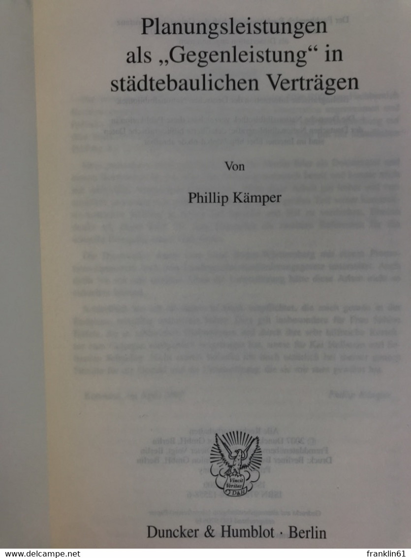 Planungsleistungen Als Gegenleistung In Städtebaulichen Verträgen. - Architektur