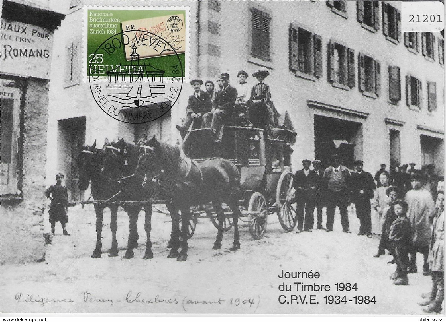 Transporte Le 30 Novembre 1984 Par Diligence De Vevey A Chexbres - Postkutsche - Chexbres