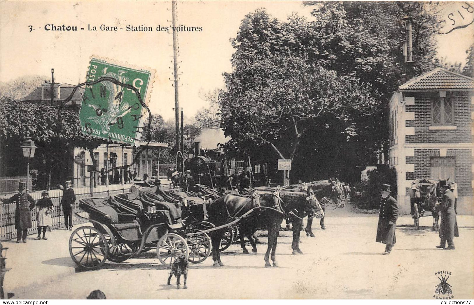 78-CHATOU- LA GARE STATION DES VOITURES - Chatou