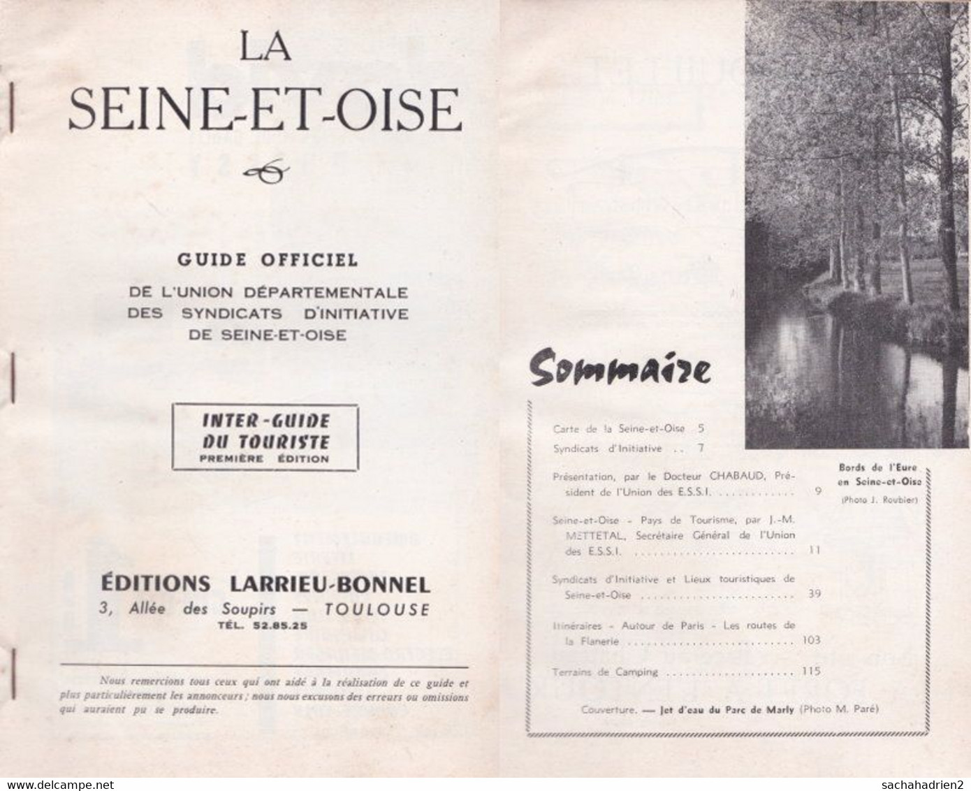 LA SEINE-ET-OISE. Inter Guide Du Touriste. 1960 - Ile-de-France