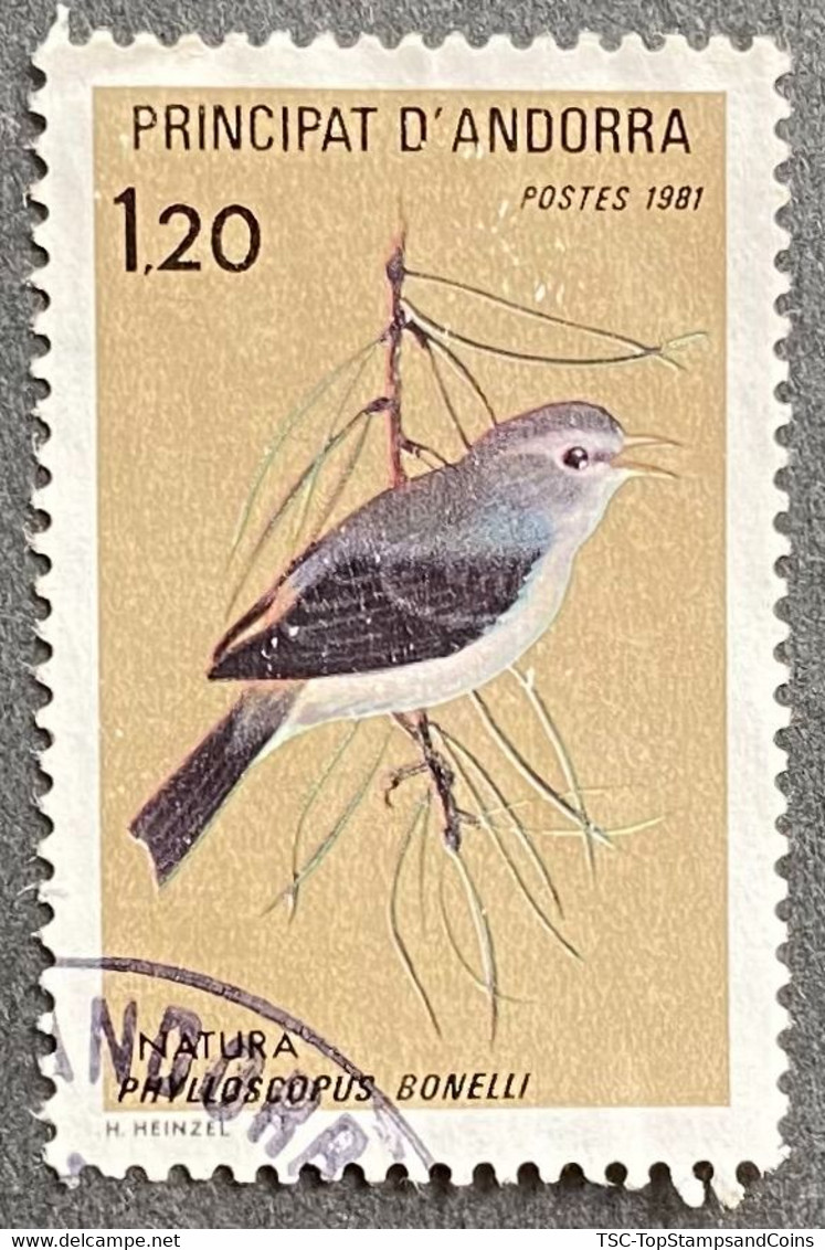 ADFR0294U - Protection De La Nature - Faune - Oiseaux - 1.20 F Used Stamp - French Andorra - 1981 - Oblitérés