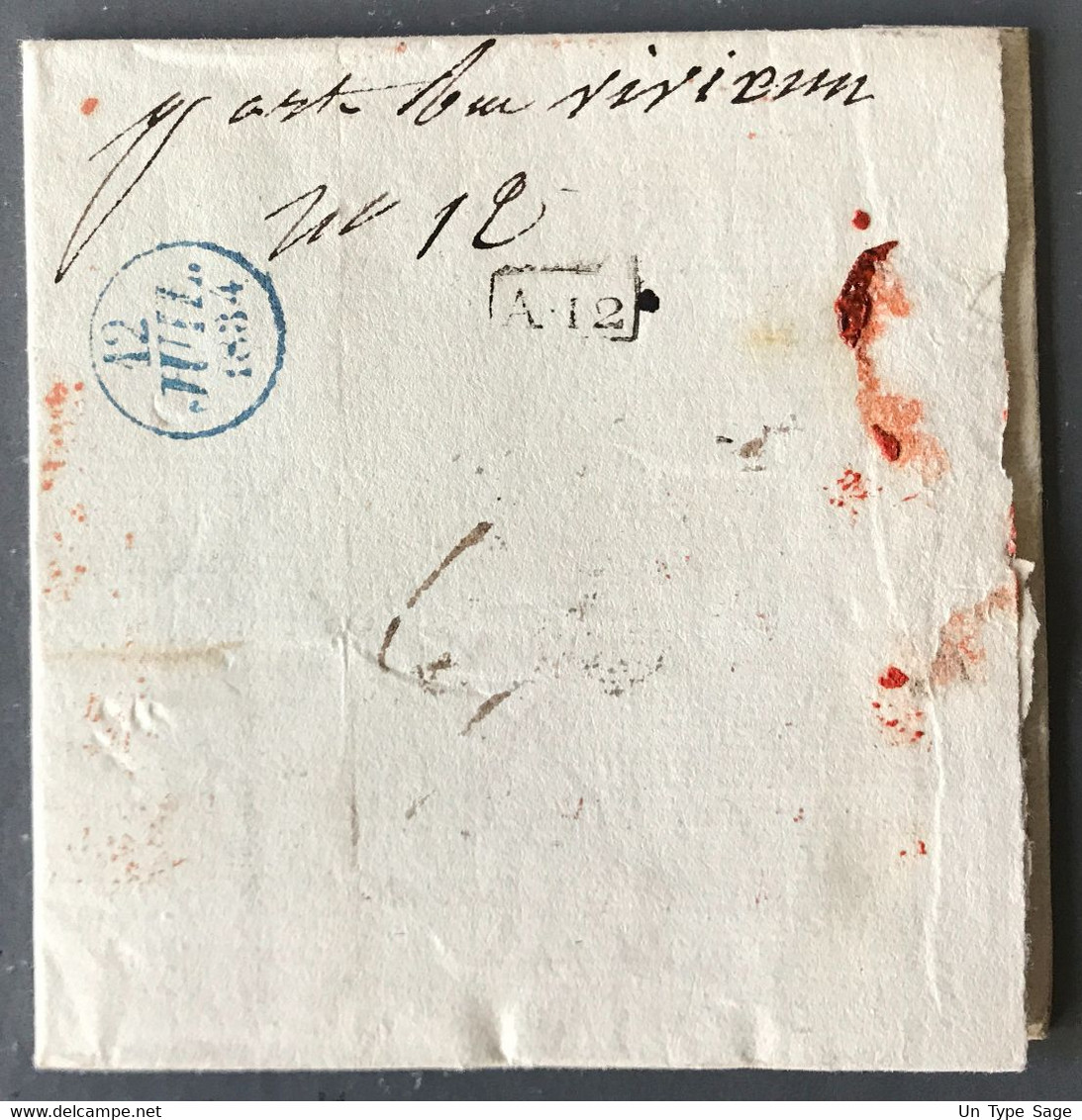 France, Griffe BELGIQUE PAR VALENCIENNES Sur Lettre De Mons 10.7.1834 Pour Paris - (B2440) - Entry Postmarks