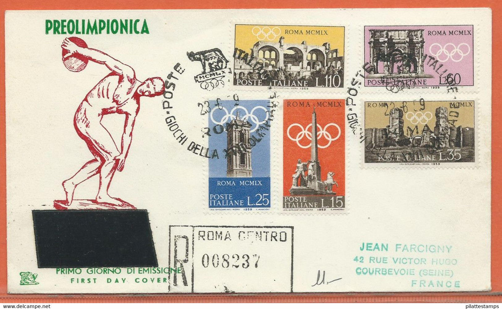 JEUX OLYMPIQUES ITALIE LETTRE FDC DE 1960 - Badminton