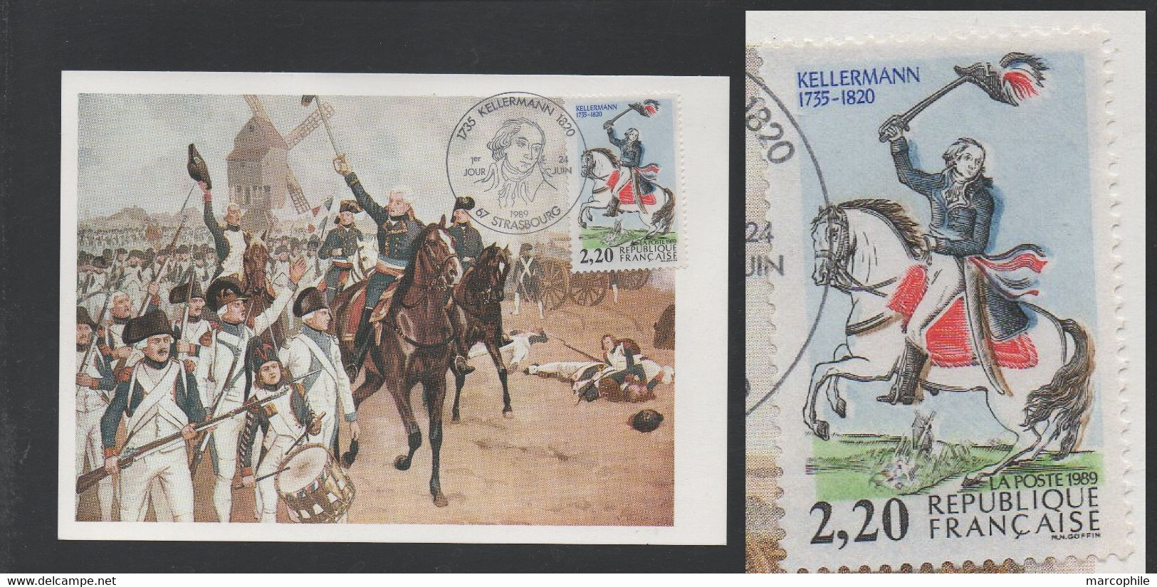 COULEUR BLEUE FORTEMENT DECALEE/ 1989 KELLERMANN # 2595 SUR CARTE MAXIMUM FDC / COTE 75.00 EUROS (ref 6153b) - Briefe U. Dokumente