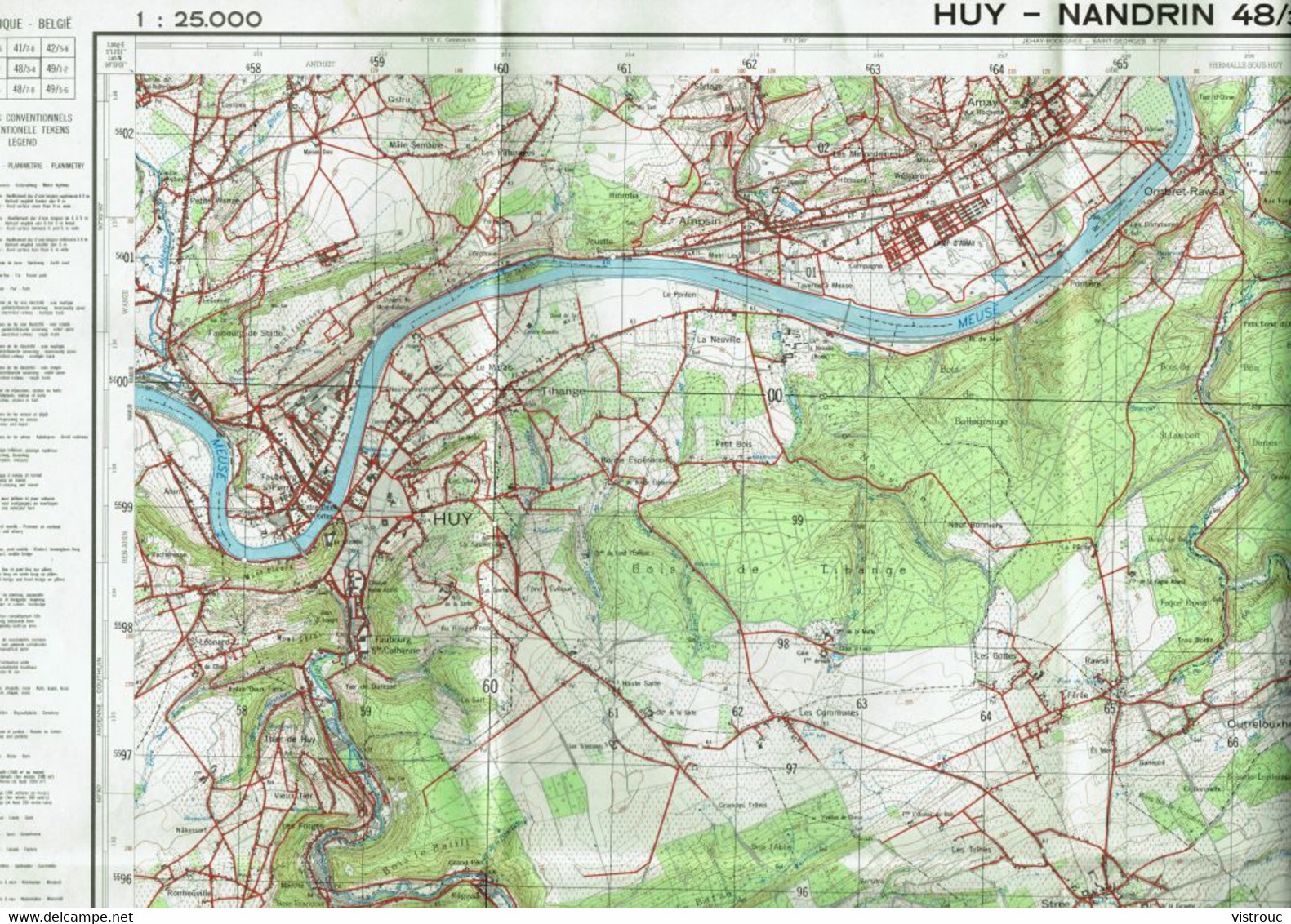 Institut Géographique Militaire Be - "HUY-NANDRIN" - N° 48/3-4 - Edition: 1967 - Echelle 1/25.000 - Cartes Topographiques