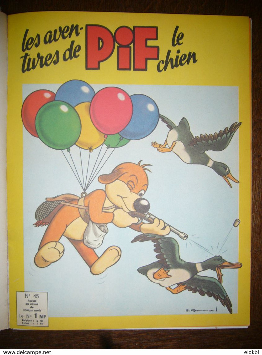 Les Aventures De Pif Le Chien N°42  (3ème Série) D’août 1961 à N°47 De Janvier 1962 Reliés Dans Un Album N°5 - Pif - Autres