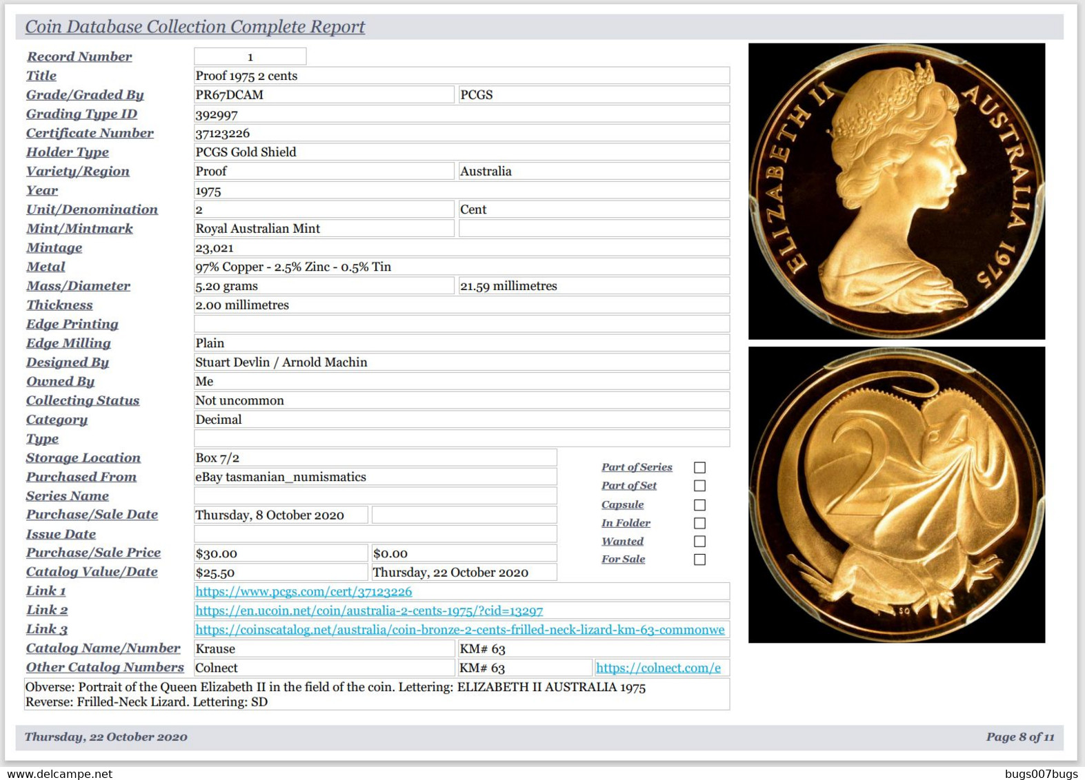 NEW 2020 Coin Collector Database Software CDROM also Supplied by DOWNLOAD