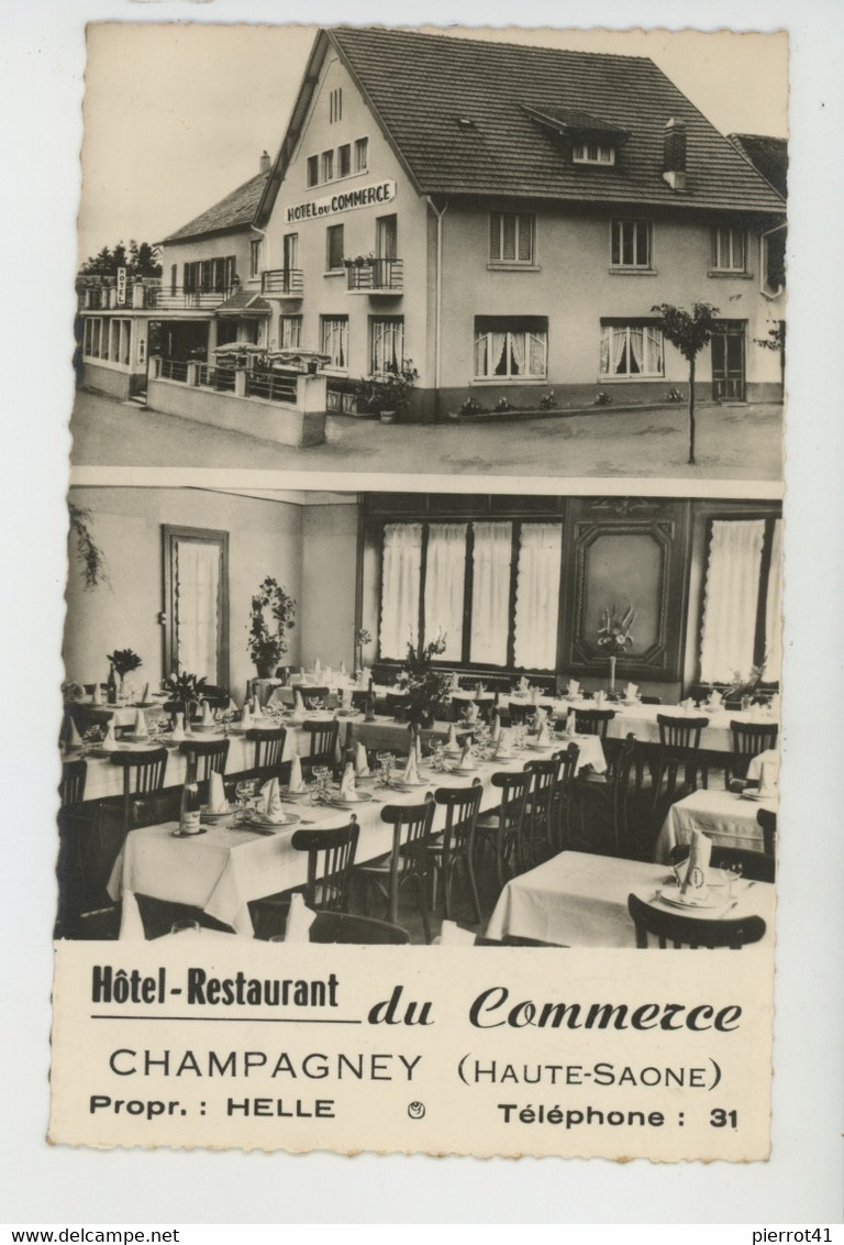 CHAMPAGNEY - Carte / Note De L' HOTEL RESTAURANT DU COMMERCE - Champagney