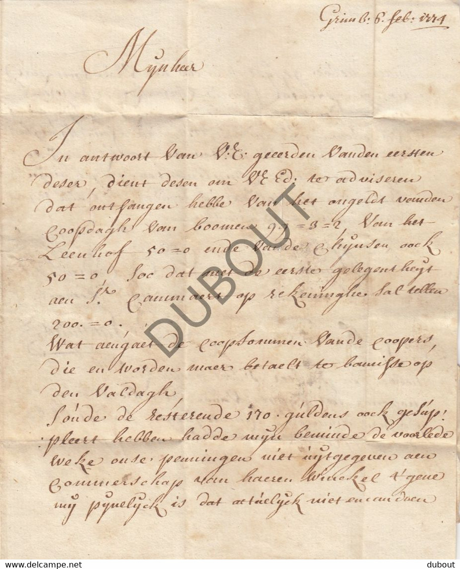 Grimbergen  - Hof (Speelgoed) Van Liere  - 8 Brieven 1774-1780  (V1837) - Manoscritti